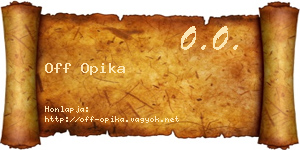 Off Opika névjegykártya